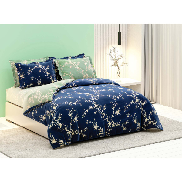 روتختی دونفره ساتین پنبه پلاس مدل Paris کد 56 کارینا 6 تکه 