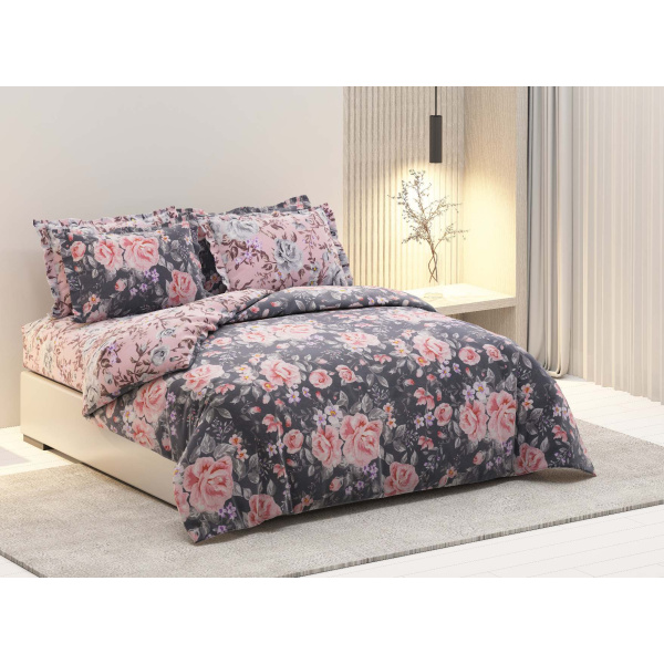 روتختی دونفره ساتین پنبه پلاس مدل Beautiful کد 59 کارینا 6 تکه 