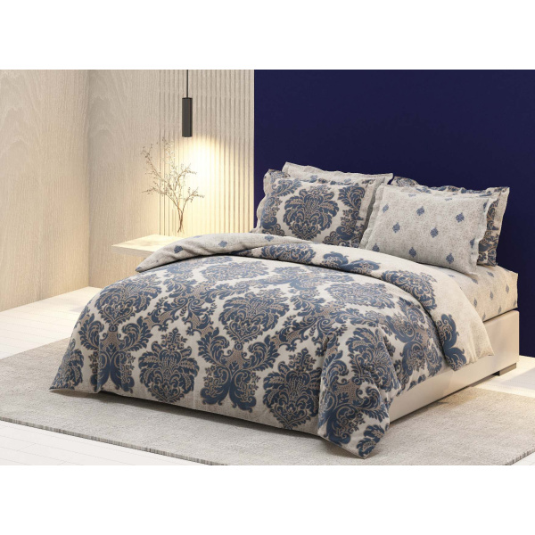 روتختی دونفره ساتین پنبه پلاس مدل New Vista کد 73 کارینا 6 تکه 