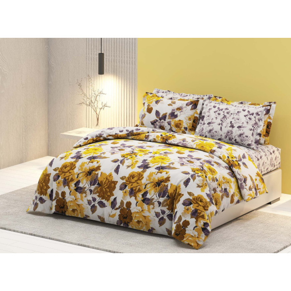 روتختی دونفره ساتین پنبه پلاس مدل Elizabeth  کد 91 کارینا 6 تکه 