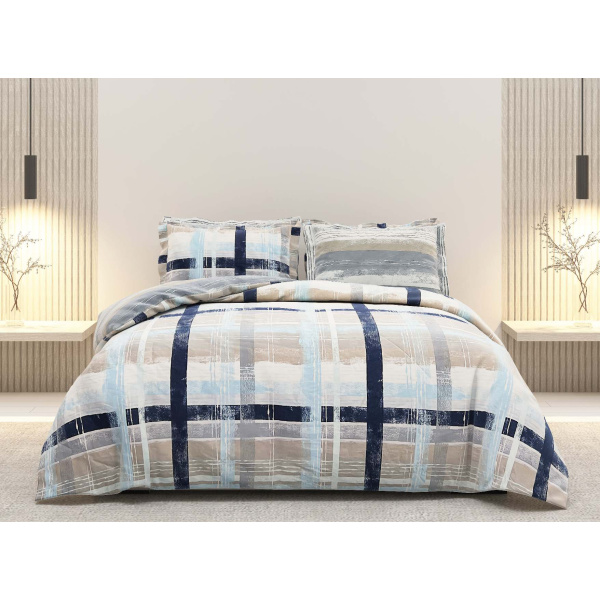 روتختی دونفره ساتین پنبه پلاس مدل Patina B کد 122 کارینا 6 تکه 