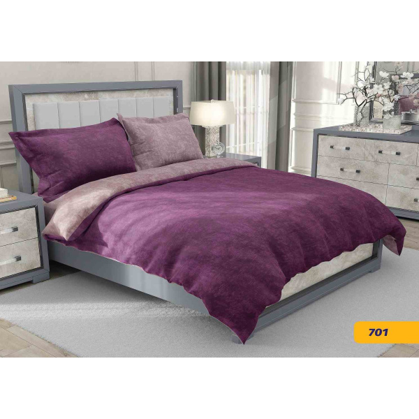 روتختی دو نفره اسپرت ساتین پنبه کلاسیک پلاس مدل 701 رنگ بنفش یاسی 