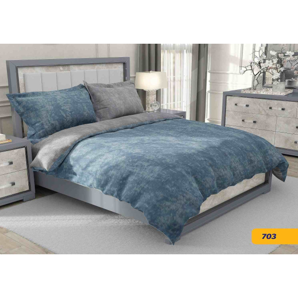 روتختی یکنفره اسپرت ساتین پنبه کلاسیک پلاس مدل 703 رنگ ابی طوسی 