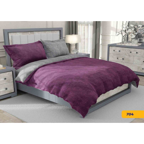 روتختی یکنفره اسپرت ساتین پنبه کلاسیک پلاس مدل 704 رنگ بنفش طوسی 