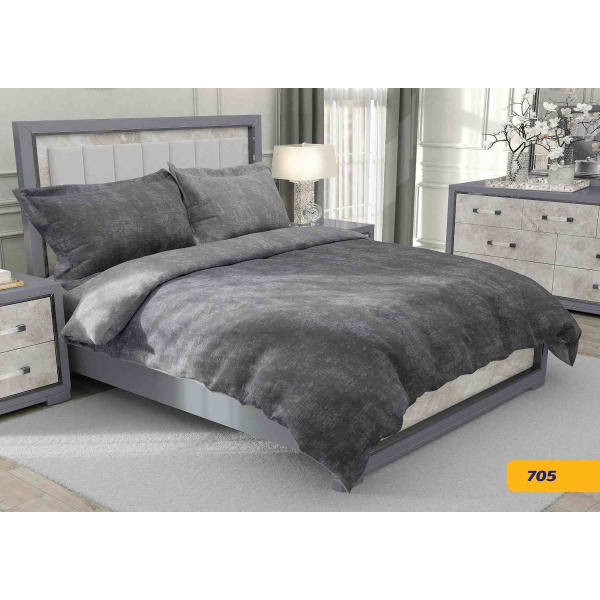 روتختی یکنفره اسپرت ساتین پنبه کلاسیک پلاس مدل 705 رنگ طوسی ذغالی 