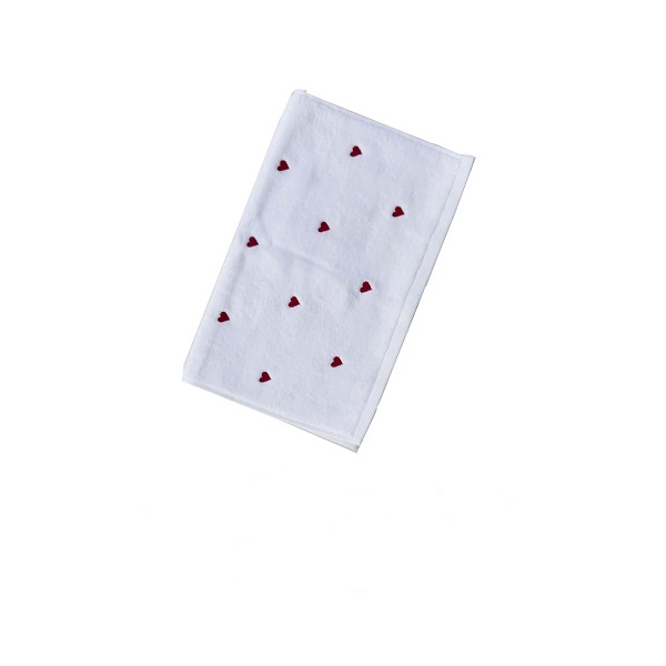 حوله دست و صورت آذرریس تبریز مدل لاو رنگ سفید سایز 40x75 سانتی متر