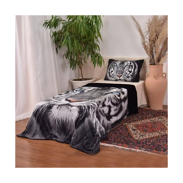  پتو طرح نوجوان با روبالشتی مدل تایگر یک نفره 220*160 سانتی متر