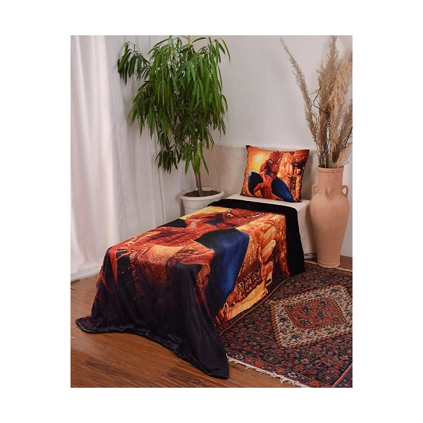  پتو طرح نوجوان با روبالشتی مدل مرد عنکبوتی یک نفره 220*160 سانتی متر