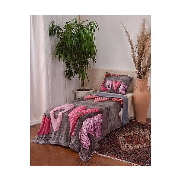  پتو طرح نوجوان با روبالشتی مدل لاوه یک نفره 220*160 سانتی متر