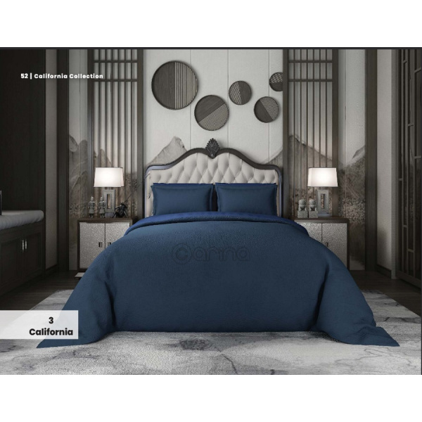 روتختی مخمل کالیفرنیا دو نفره کارینا 6 تکه رنگ سرمه ای