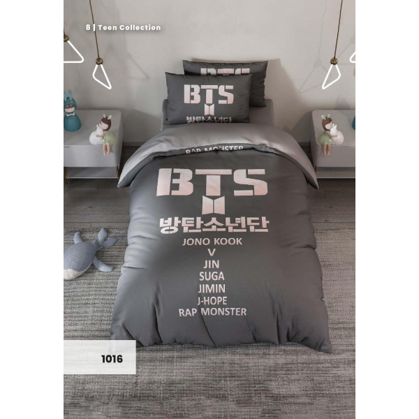 روتختی سه بعدی یک نفره طرح BTS مدل 1016 کارینا 5 تکه سایز 120x200 