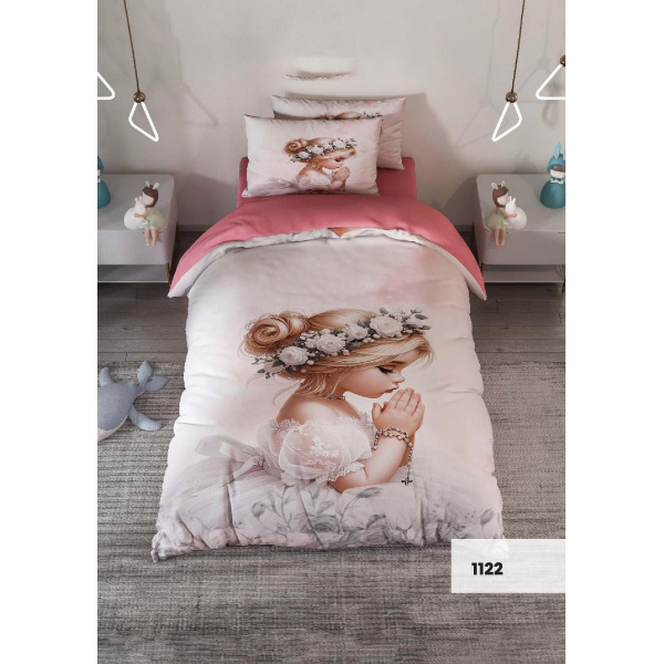 روتختی سه بعدی یک نفره طرح دختر بچه مدل 1122 کارینا 5 تکه سایز 120x200 