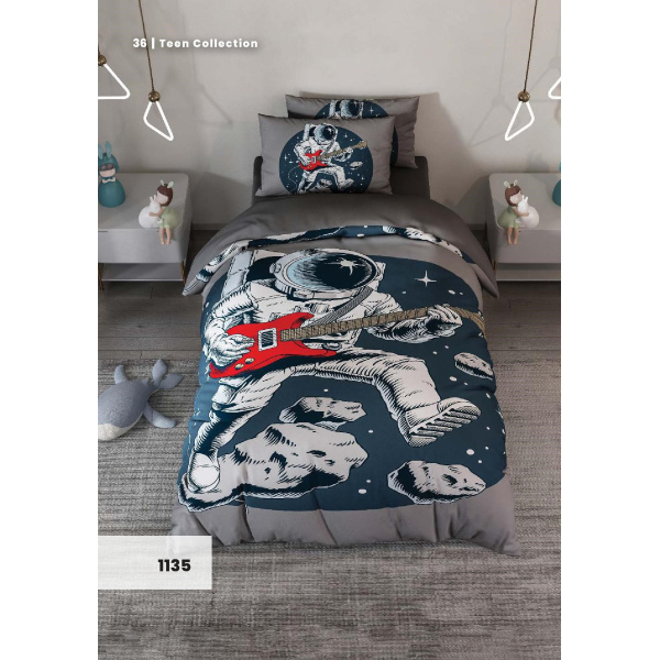 روتختی سه بعدی یک نفره طرح ادم فضایی مدل 1135 کارینا 5 تکه سایز 120x200 