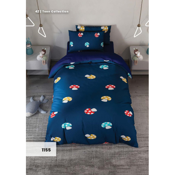 روتختی سه بعدی یک نفره طرح قارچ مدل 1155 کارینا 5 تکه سایز 120x200 