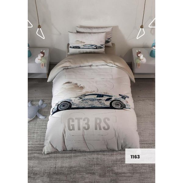 روتختی سه بعدی یک نفره طرح ماشین مدل 1163 کارینا 5 تکه سایز 120x200 