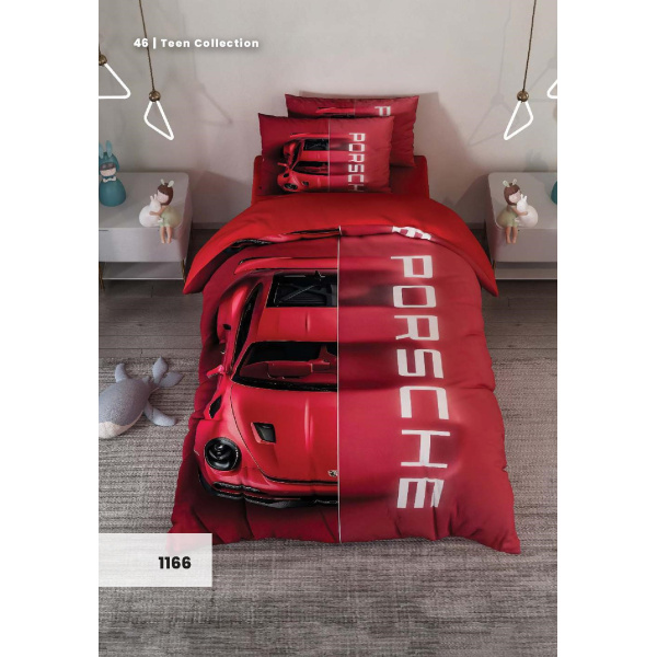 روتختی سه بعدی یک نفره طرح ماشین پورشه مدل 1166 کارینا 5 تکه سایز 120x200 