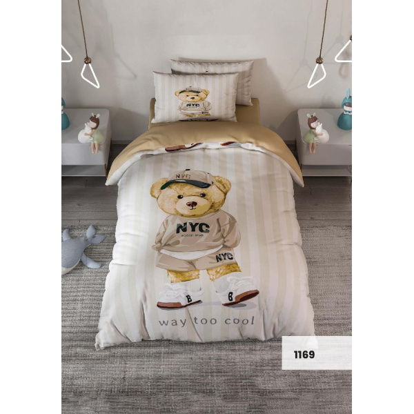 روتختی سه بعدی یک نفره طرح تدی مدل 1169 کارینا 5 تکه سایز 120x200  