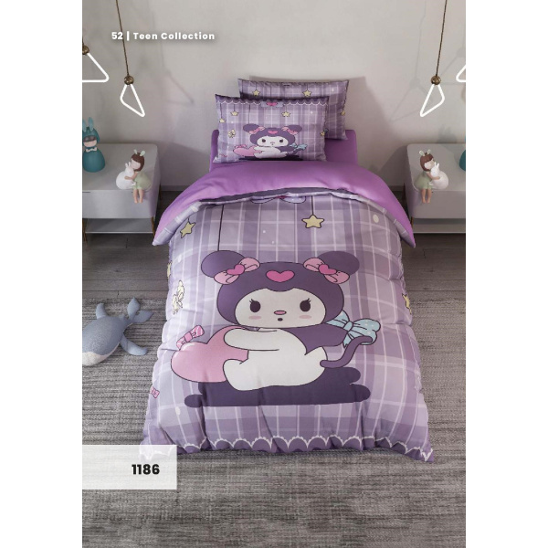 روتختی سه بعدی یک نفره طرح کرومی مدل 1186 کارینا 5 تکه سایز 120x200 