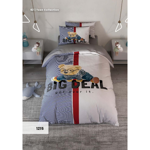 روتختی سه بعدی یک نفره طرح تدی مدل 1215 کارینا 5 تکه سایز 120x200 