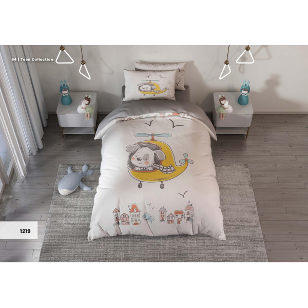 روتختی سه بعدی یک نفره طرح هاپو مدل 1219 کارینا 5 تکه سایز 120x200 