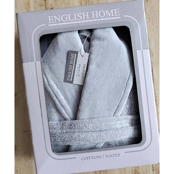 حوله تن پوش مدل انگلیش هوم VIP طوسی روشن سایز 125 لارج(L)