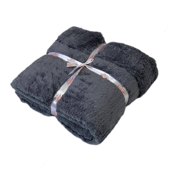 پتو یک نفره مدل One Face رنگ طوسی