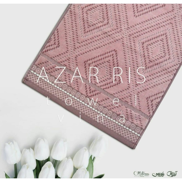 حوله دست و صورت آذرریس تبریز مدل وینا رنگ پیازی سایز 40 × 80 سانتی متر