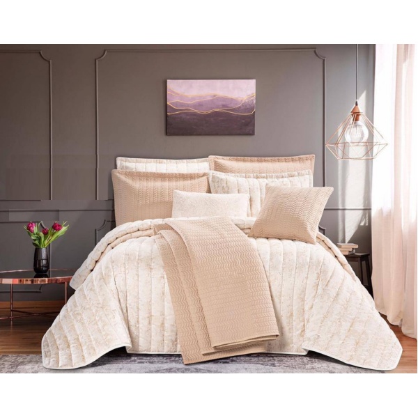 سرویس روتختی عروس لامیسون کاردلن مدل ZHina کد رنگ 08 دو نفره (کینگ) 7 تکه