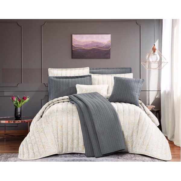 سرویس روتختی عروس لامیسون کاردلن مدل ZHina کد رنگ 01 دو نفره (کینگ) 7 تکه