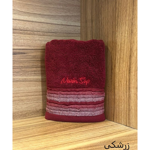 حوله دست و صورت نارین ساپ تبریز مدل آدا (ADA) رنگ زرشکی  سایز 40x80 سانتی متر