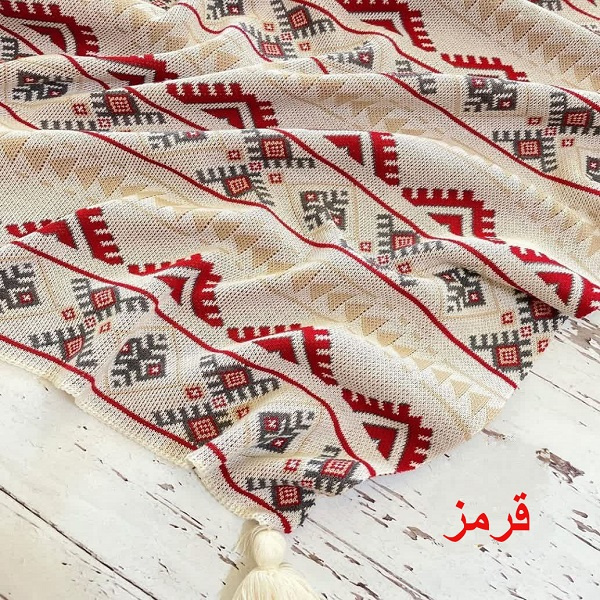 شال مبل و تخت مدل آیسل قرمز سایز 170×140 سانتی متر
