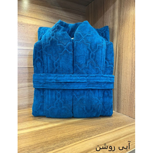  حوله تن پوش مدل ریز بافت آبی کاربنی سایز 125 لارج(L)