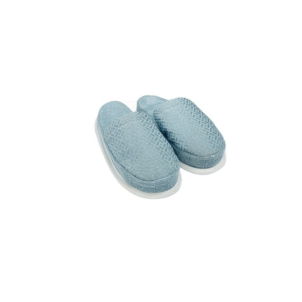 دمپایی حوله ای حمام فی ارس طرح سلنا سبز آبی 