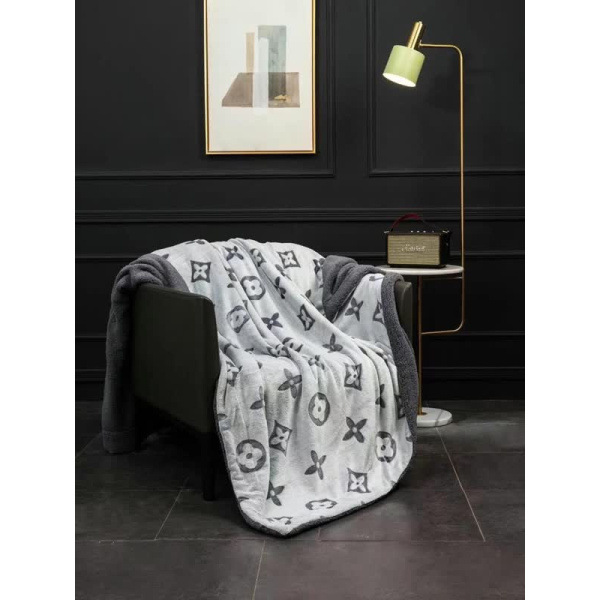 پتو ببعی مدل لویی ویتون یک نفره طوسی