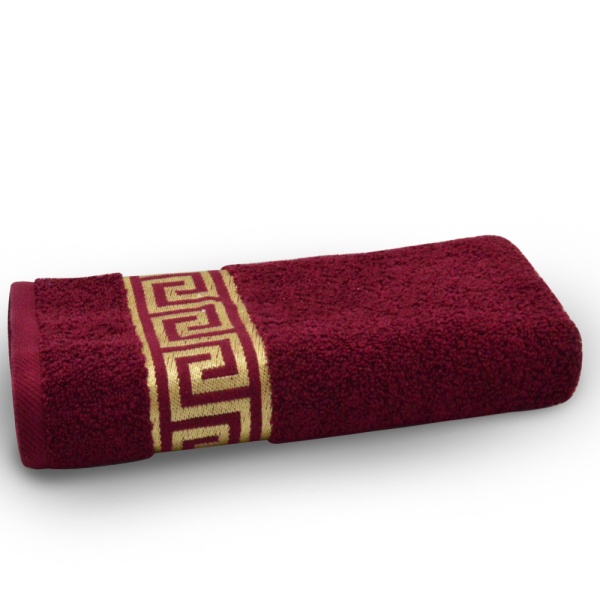 حوله دست و صورت آذرریس تبریز مدل ورساچه رنگ زرشکی سایز 40 × 75 سانتی متر