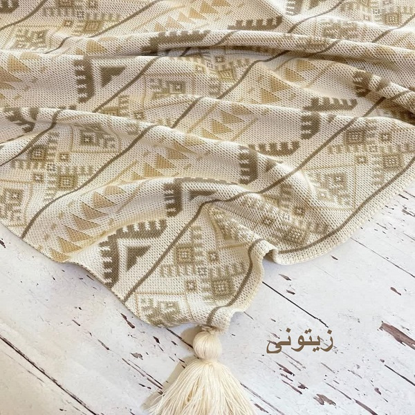 خرید و قیمت شال مبل و تخت مدل آیسل زیتونی سایز 170×140 سانتی متر